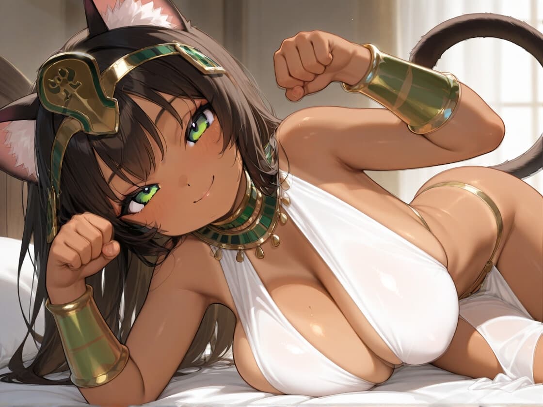 褐色エジプト猫耳爆乳〇リとの日常～捨て猫から始まる幸せでドスケベな暮らし～【ファンタジー/けもみみ/人外】